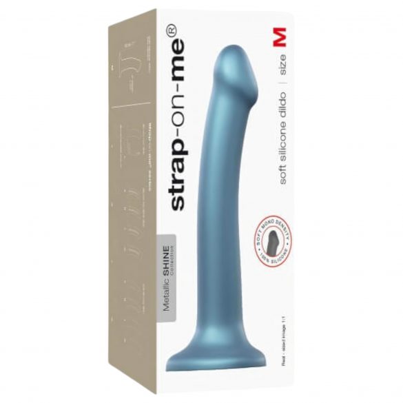 Strap-on-me Metallic Shine M - huidvriendelijke dildo (metaal blauw)