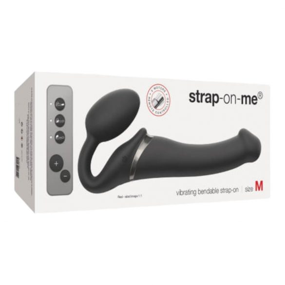 Strap-on-me M - opzetbare vibrator - medium (zwart)