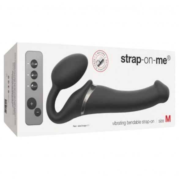 Strap-on-me M - opzetbare vibrator - medium (zwart)