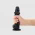 Strap-on-me L - tweelaagse, voetige, levensechte dildo (zwart)