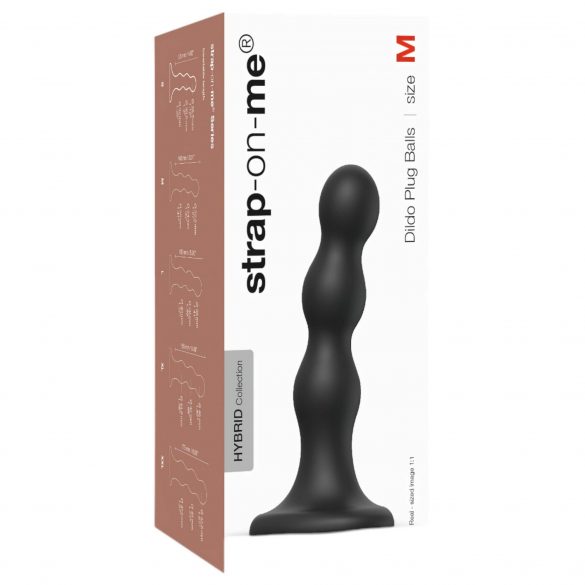 Strap-on-me Ballen M - balzachtige, basis dildo (zwart)