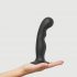 Strap-on-me P&G L - gebogen, zwarte dildo met basis