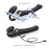 Strap-on-me M - luchtgolven strap-on vibrator - medium (zwart)