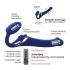 Strap-on-me M - opzetbare luchtgolf vibrator (blauw)