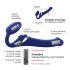 Strap-on-me M - opzetbare luchtgolf vibrator (blauw)