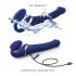 Strap-on-me M - opzetbare luchtgolf vibrator (blauw)