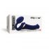 Strap-on-me M - opzetbare luchtgolf vibrator (blauw)