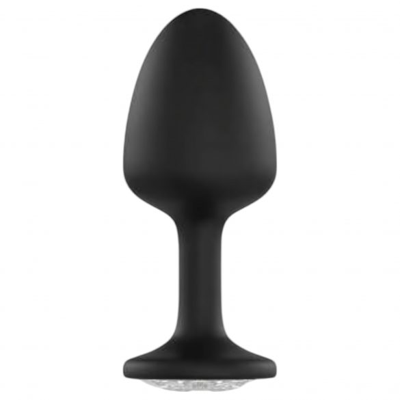 Dorcel Geisha Plug M - witte stenen anale dildo (zwart)