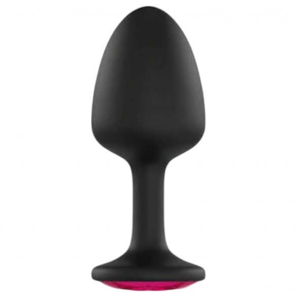 Dorcel Geisha Plug Ruby M - pink stenen anale plug (zwart)