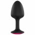 Dorcel Geisha Plug Ruby M - pink stenen anale plug (zwart)