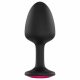 Dorcel Geisha Plug Ruby M - pink stenen anale plug (zwart)