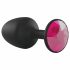 Dorcel Geisha Plug Ruby M - pink stenen anale plug (zwart)