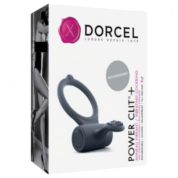 Dorcel Power Clit Plus - oplaadbare vibrerende penisring (zwart)