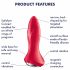 Satisfyer Rotator Plug 1 - oplaadbare kralen anale vibrator (rood)