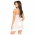 Penthouse Na Zonsondergang - doorschijnende babydoll en string (wit) - M/L