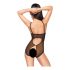 Penthouse Aangespoord - open kanten body (zwart) - L/XL