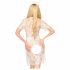 Lace Penthouse Poison Cookie Dress with Thong and Hair Accessory (White)  - M/L