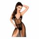 Penthouse Beste Voorbereidingskant Body met Tule Sjaal (zwart) - M/L