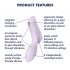 Satisfyer Curvy Trinity 2 - Oplaadbare luchtgolven 2in1 vibrator (paars)