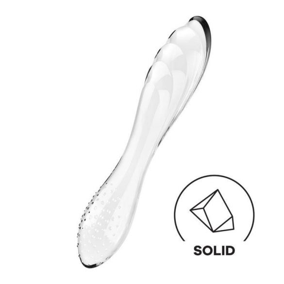 Satisfyer Dazzling Crystal 1 - 2 puntige glazen dildo (doorzichtig)