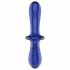 Satisfyer Double Crystal - 2-in-1 glazen dildo (blauw)