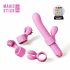 Magic Stick - vibrator met verwisselbare clitorisstimulator (roze)