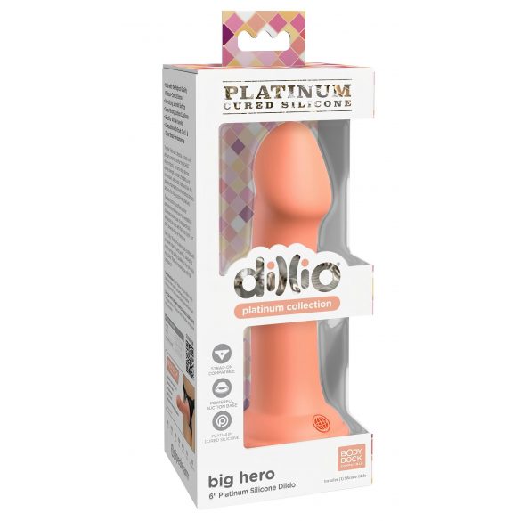 Dillio Grote Held - siliconen dildo met zuignap (17cm) - oranje