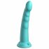 Dillio Slim Seven - Suction Cup Stimulating Dildo (20cm) - Turquoise 