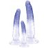 Kristal Helder - anale trainer dildo set - 3st (transparant-blauw)