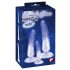 Kristal Helder - anale trainer dildo set - 3st (transparant-blauw)