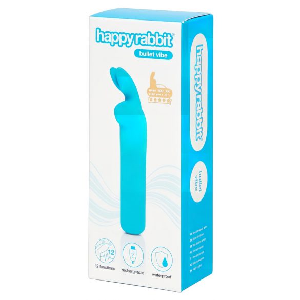 Happyrabbit Bullet - oplaadbare konijnenvibrator (blauw)