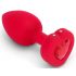 b-vibe hart - oplaadbare, draadloze anale vibrator (rood)