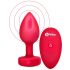 b-vibe hart - oplaadbare, draadloze anale vibrator (rood)