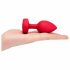 b-vibe heart - oplaadbare, draadloze anale vibrator (rood)