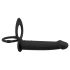 Black Velvets Dubbele F - strap-on anaal vibrator (zwart)