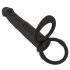 Black Velvets Dubbele F - strap-on anaal vibrator (zwart)