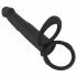 Black Velvets Dubbele F - strap-on anaal vibrator (zwart)