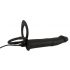 Black Velvets Dubbele F - strap-on anaal vibrator (zwart)