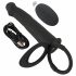 Black Velvets Dubbele F - strap-on anaal vibrator (zwart)