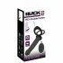 Black Velvets Dubbele F - strap-on anaal vibrator (zwart)