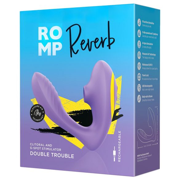 ROMP Reverb - luchtgolven 2in1 G-punt vibrator (paars)