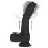 Naked Addiction - roterende en stotende realistische vibrator (zwart)