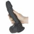 Naked Addiction - roterende en stotende realistische vibrator (zwart)