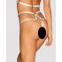 Obsessive A758 - gestekte bodyharnas met studs (wit) - S-L