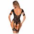 Obsessive - opengewerkte fishnet body (zwart) (S-L)