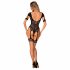 Obsessive - opengewerkte fishnet body (zwart) (S-L)