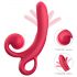 Sweet Play - tongvormige vibrator met clitorisstimulator (rood)