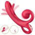 Sweet Play - tongvormige vibrator met clitorisstimulator (rood)