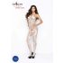 Passion BS037 - open catsuit met motieven (wit) - S-L