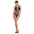 Passion BS086 - doorzichtige gestreepte body (zwart) - S-L